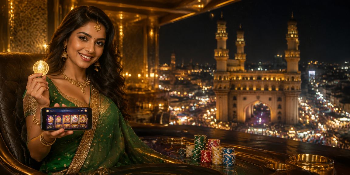 User logging in to casino app near Charminar Hyderabad